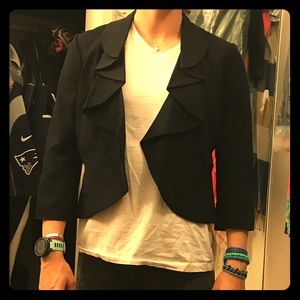 Ruffle front crop blazer from Ann Taylor